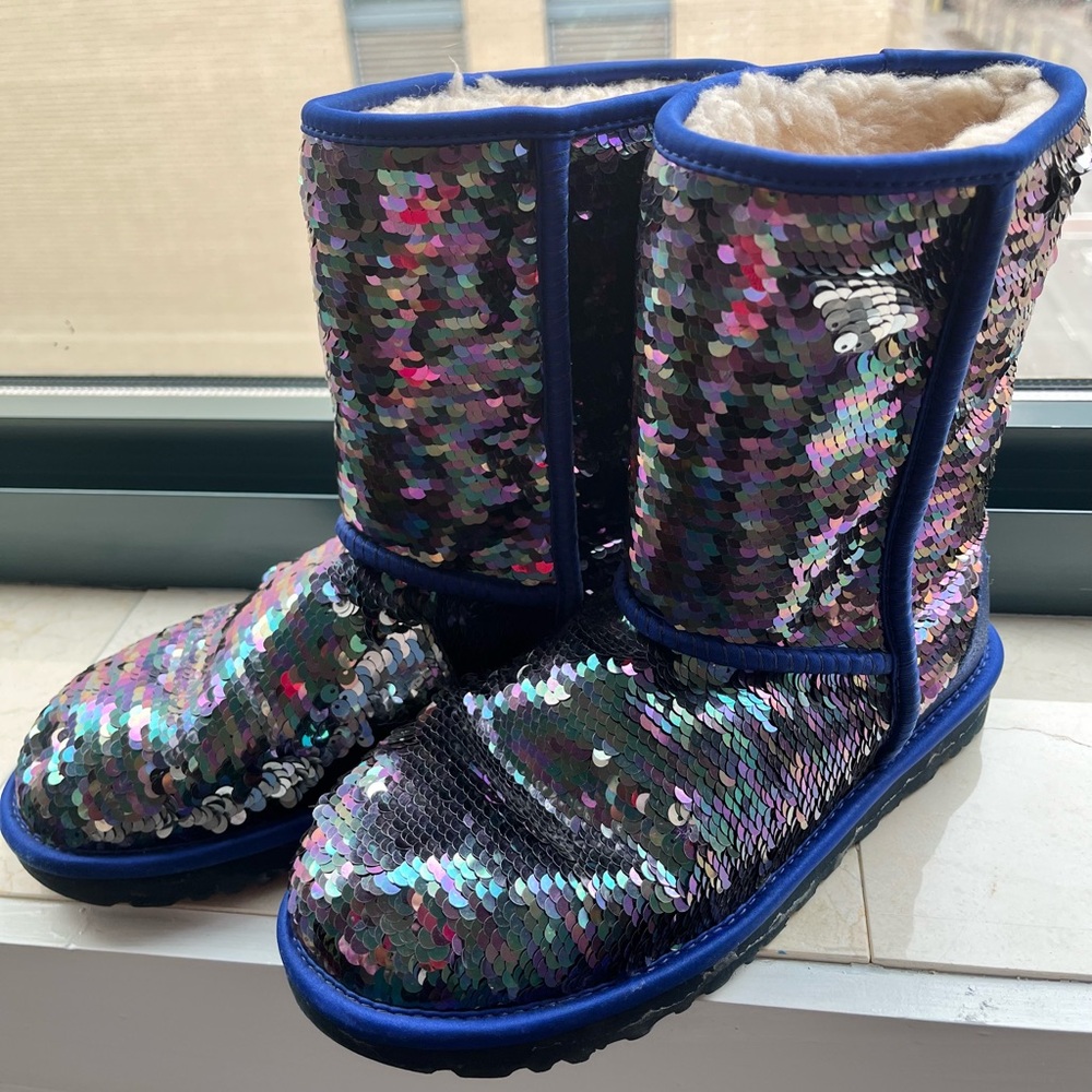 UGG Women's Classic Short Sequin boot.